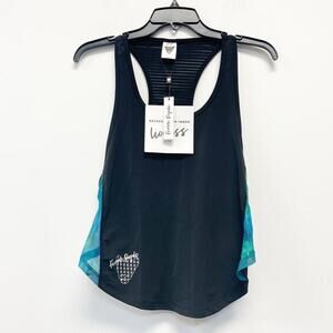 Femme Royale Womens Medium Racerback‎ Tank Top Black & Blue NWT